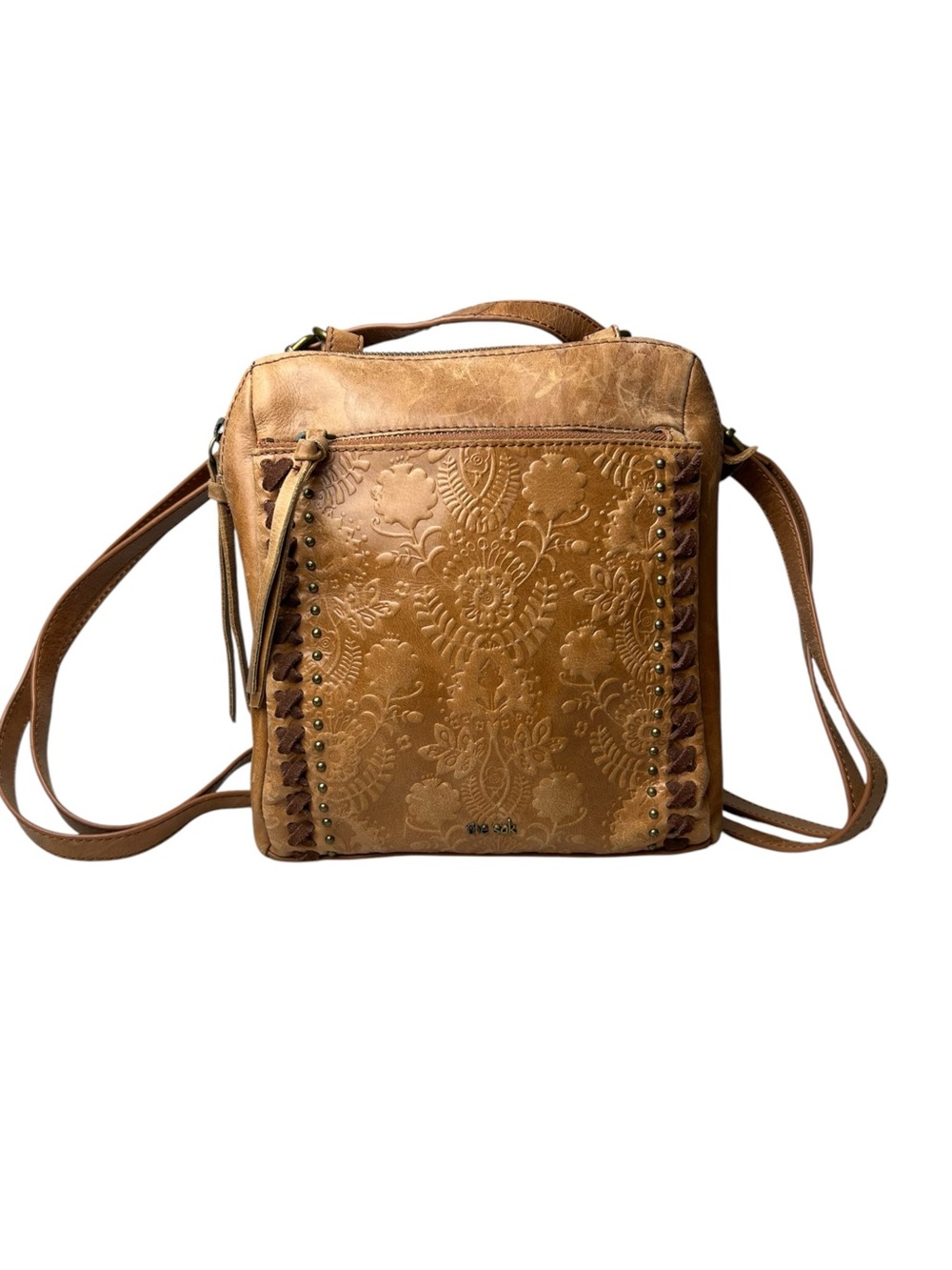 The Sak Loyola Convertible Tooled Leather Western Boho Back Pack Purse